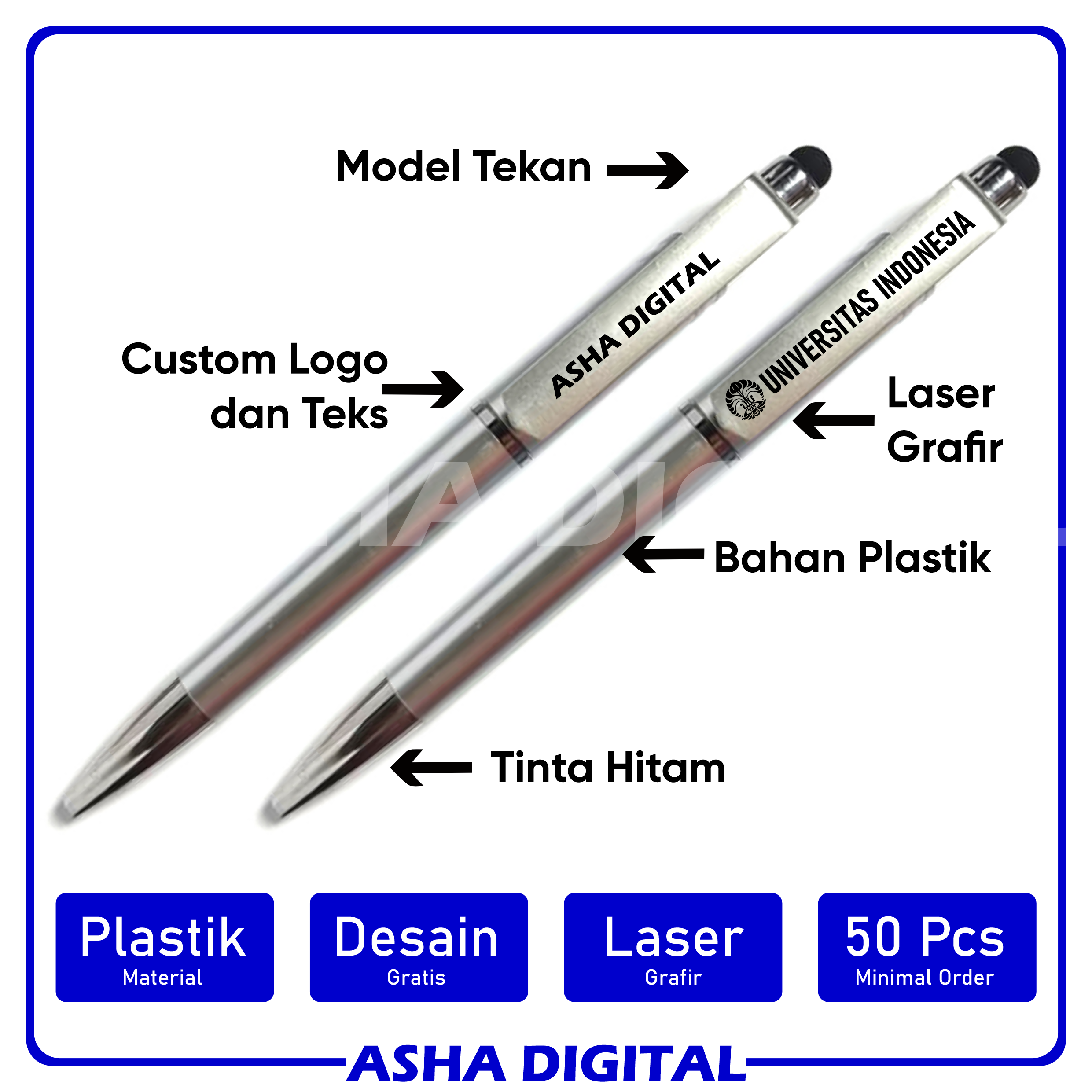 Pulpen Custom Grafir Silver 05