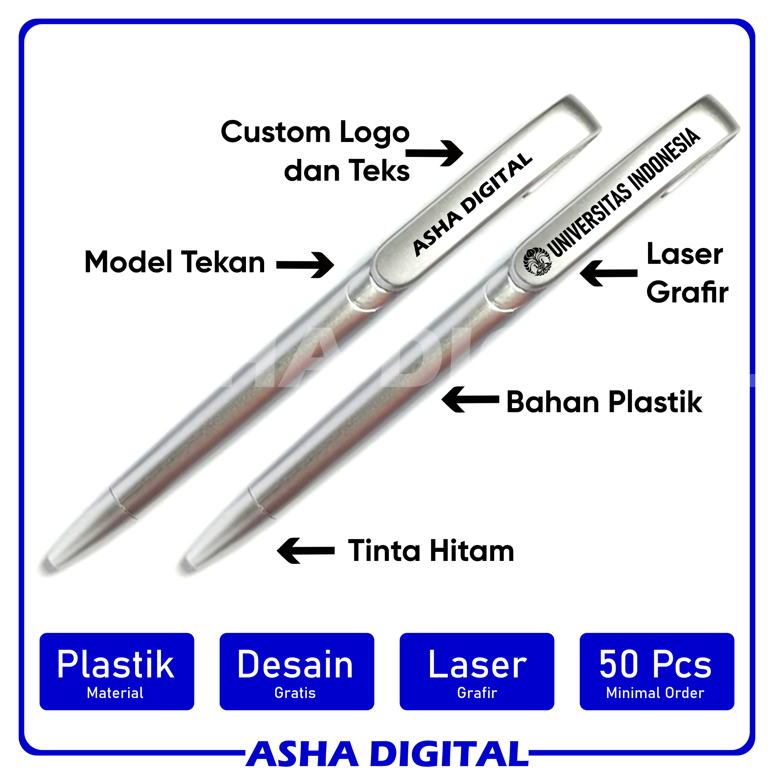 Pulpen Custom Grafir Silver 04
