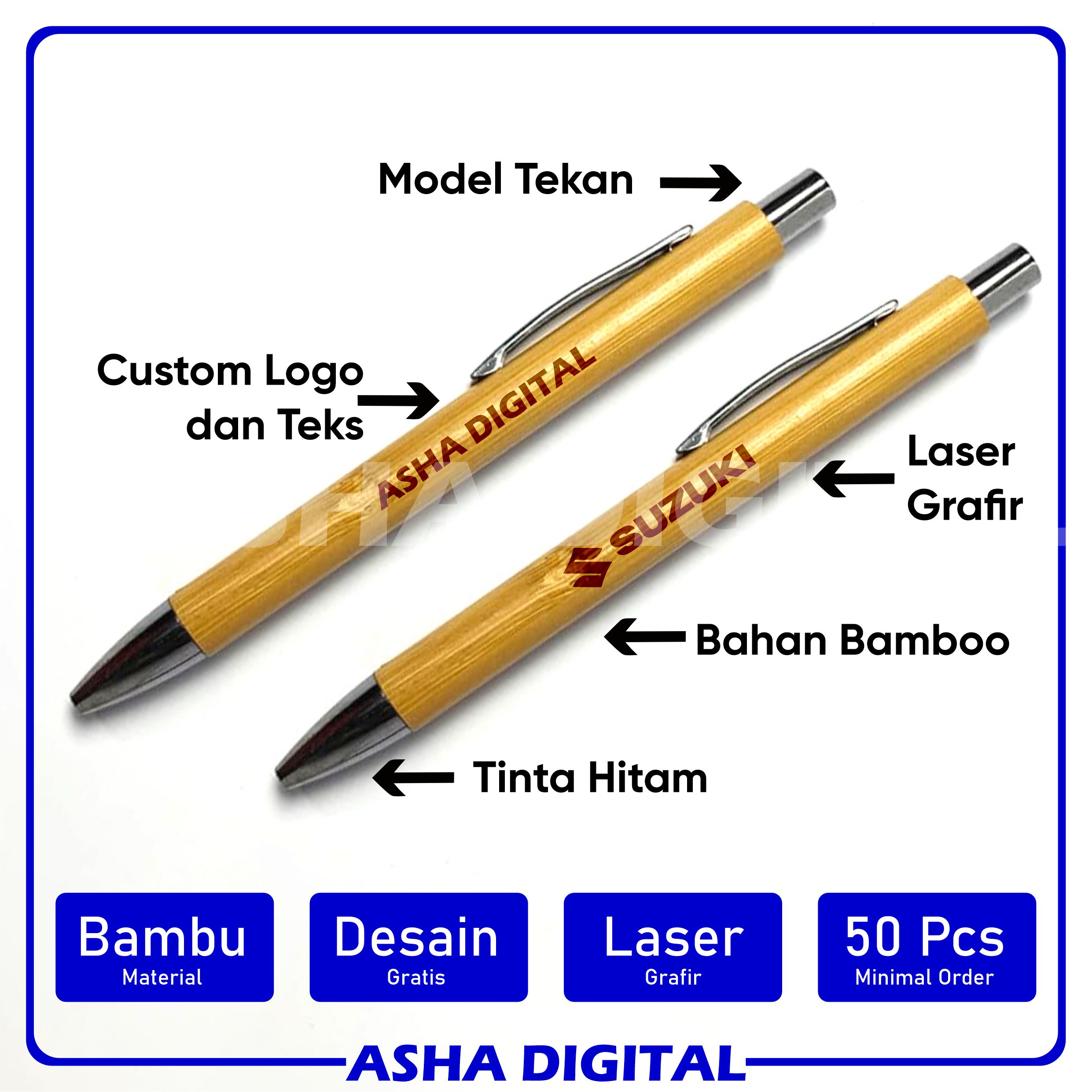 Pulpen Custom Grafir Bambu 03