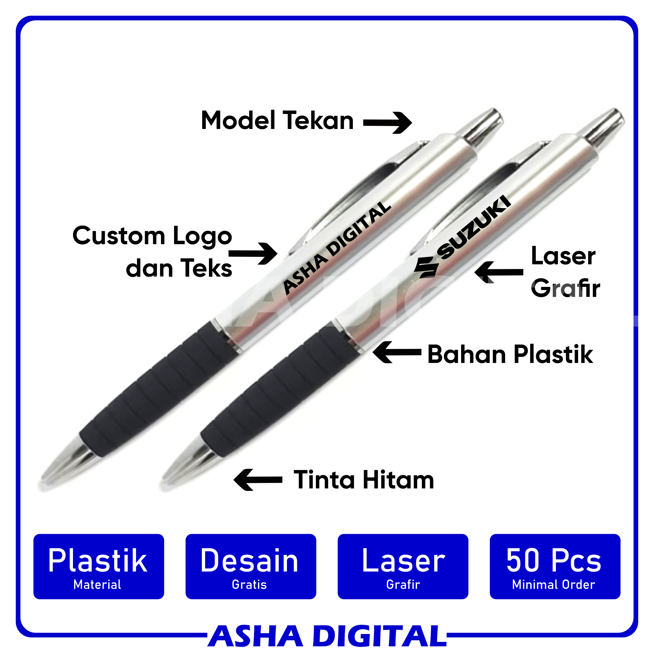 Pulpen Custom Grafir Silver 01