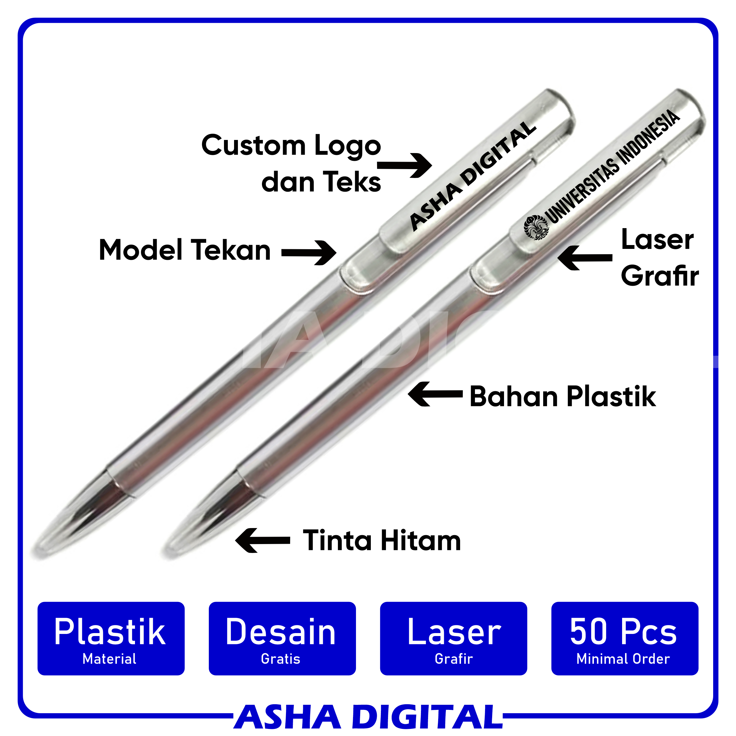 Pulpen Custom Grafir Silver 02
