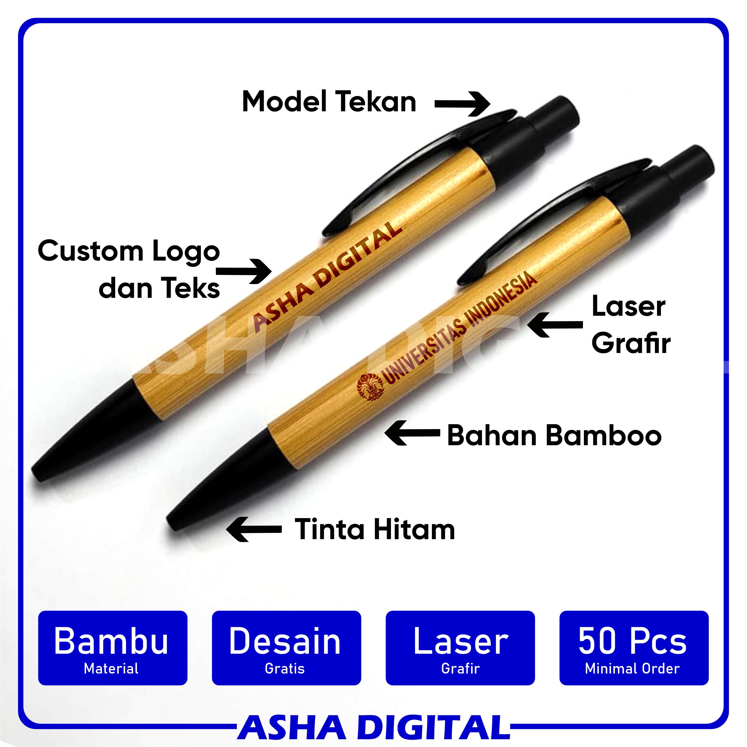 Pulpen Custom Grafir Bambu 04